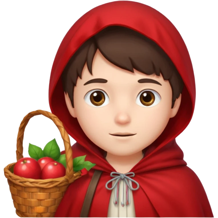 brunete boy little red riding hood emoji