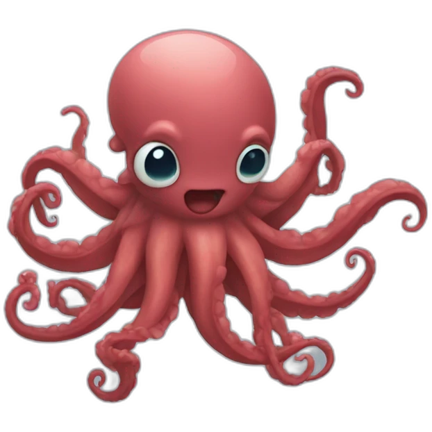 Cute kraken dancing emoji
