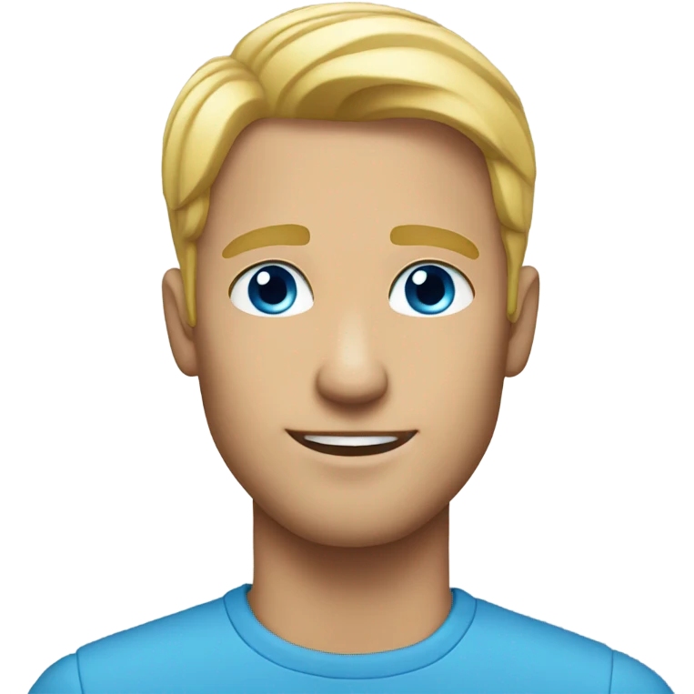 blonde man blue eyed emoji