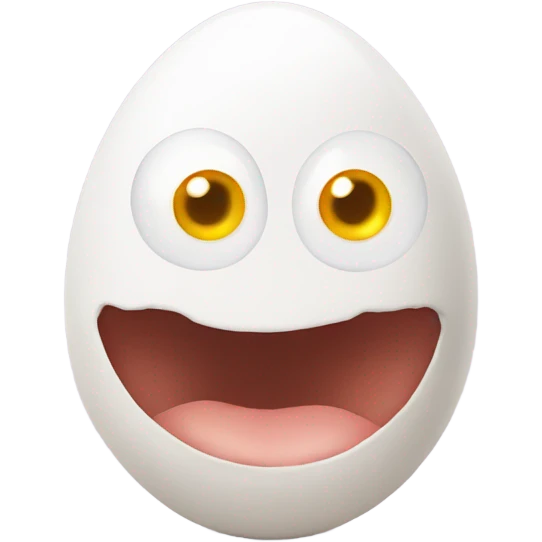 an egg with eyes and like a girl emoji