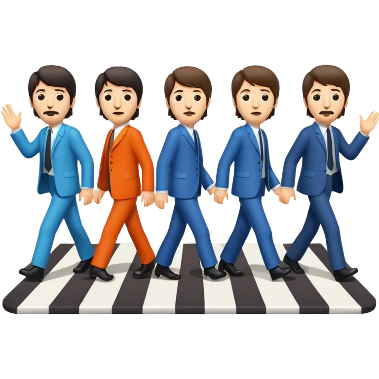 The Beatles inspired by Abbey Road cover, emoji style emoji
