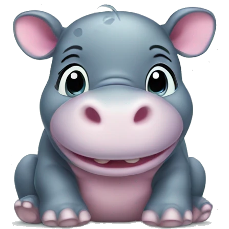 a happy baby hippo emoji