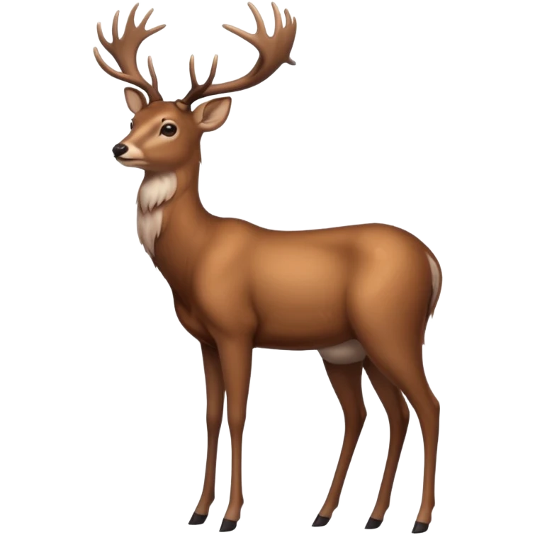 a deer standing on 2 lefs emoji