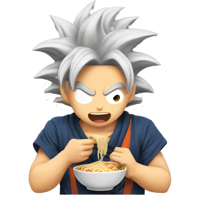 Goku eating ramen emoji