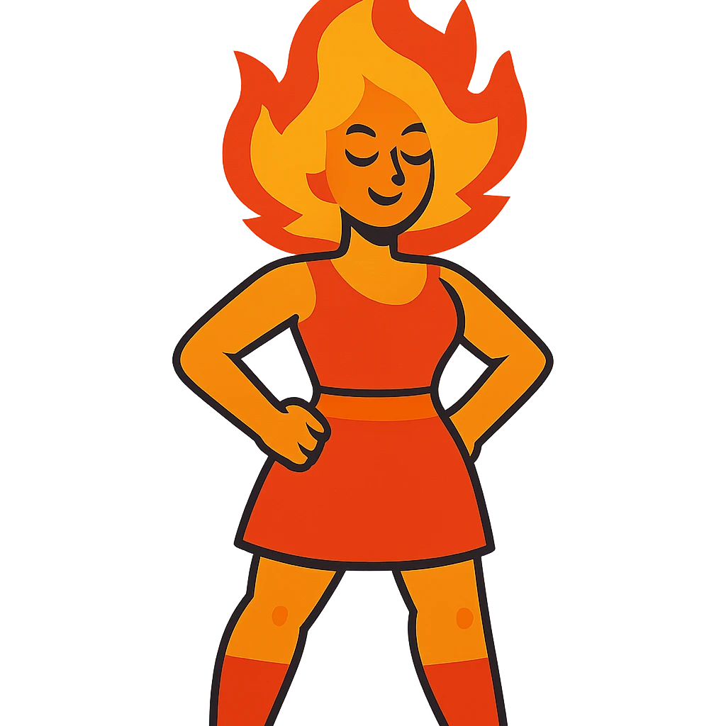 fire woman standing emoji