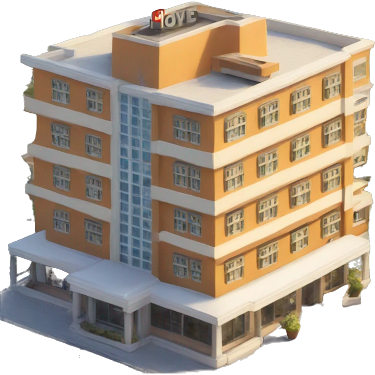 5 starts hotel with sign hotel on top  emoji