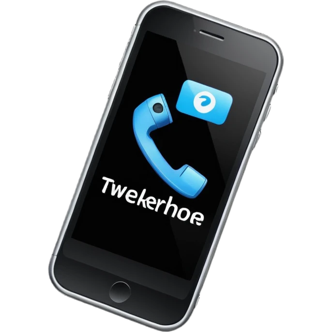 Phone with Tweekerphone logo on it emoji