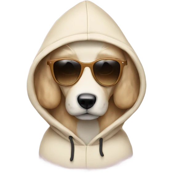 Cream doodle wearing a hoodie and sunglasses emoji