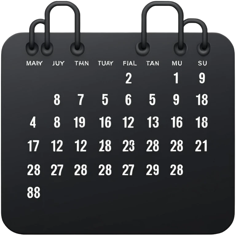payment schedule — a black matte calendar minimum details emoji