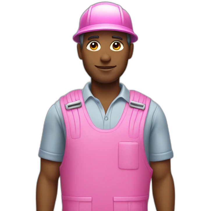 janitor in pink clothes emoji