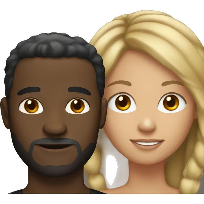 Black woman white man emoji