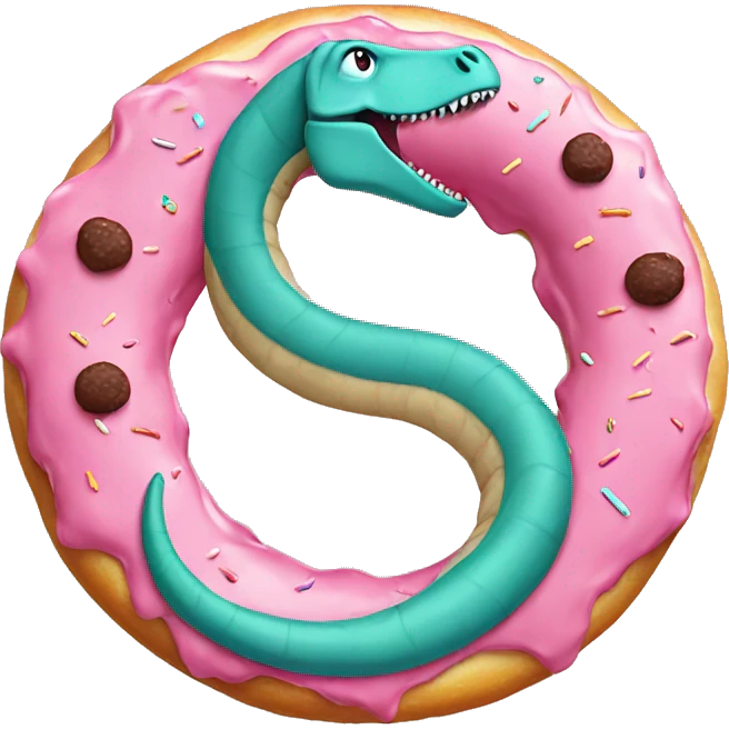 Long neck Dinosaur in a doughnut ring  emoji