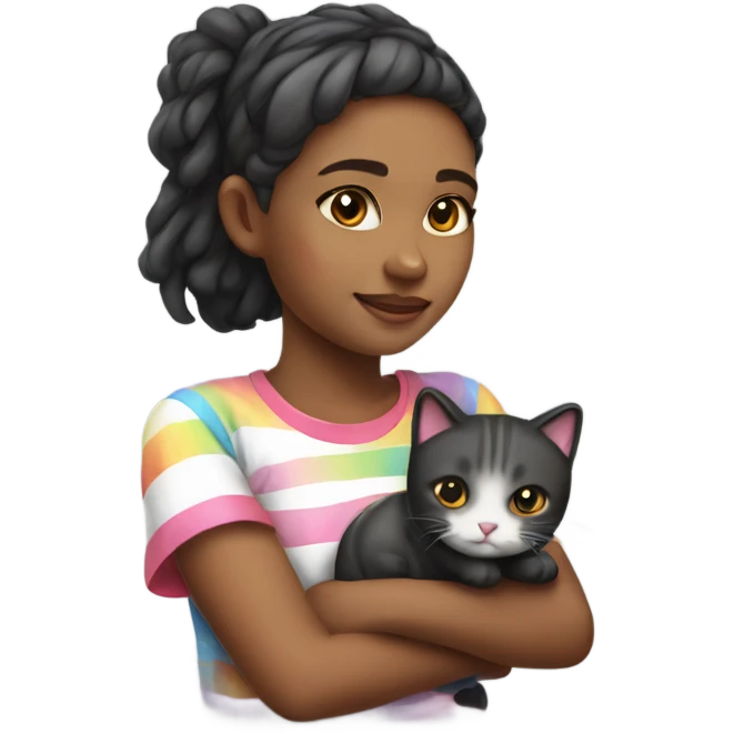 Girl with nyan cat shirt emoji