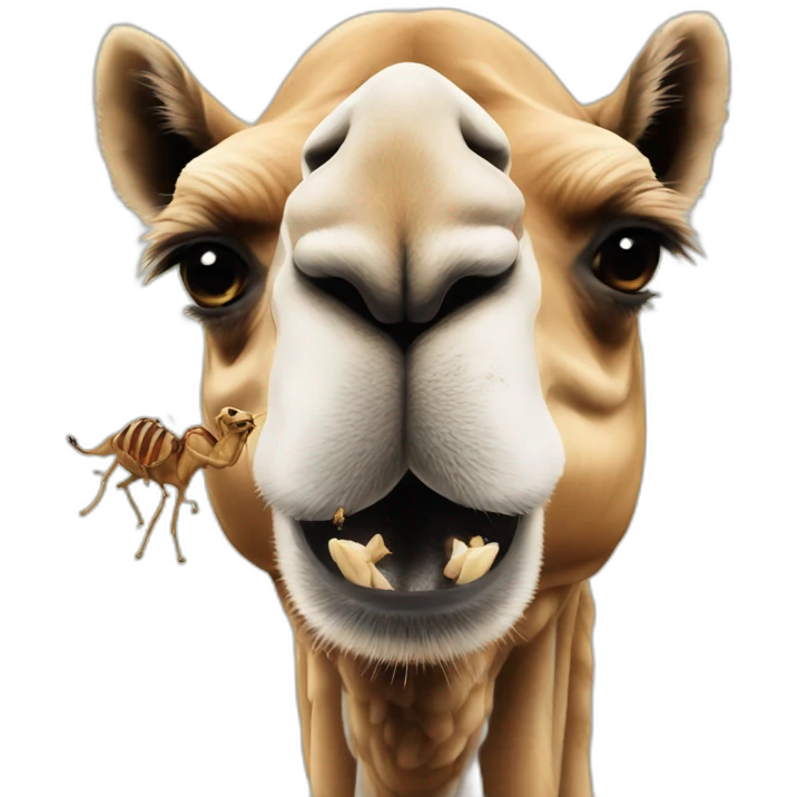 camel eating bugs emoji
