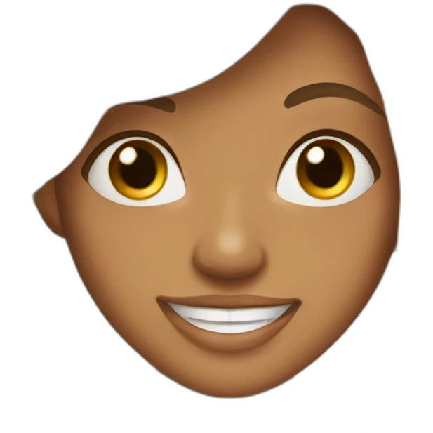 Beautiful tan skin women, long hair,smile emoji