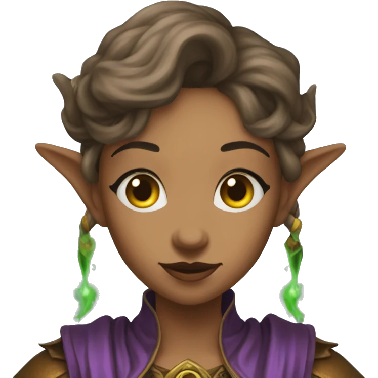 D&D female noble wizard elf casting a spell  emoji