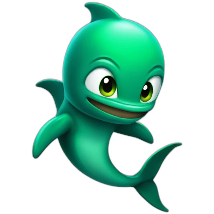 Green ninja dolphin emoji
