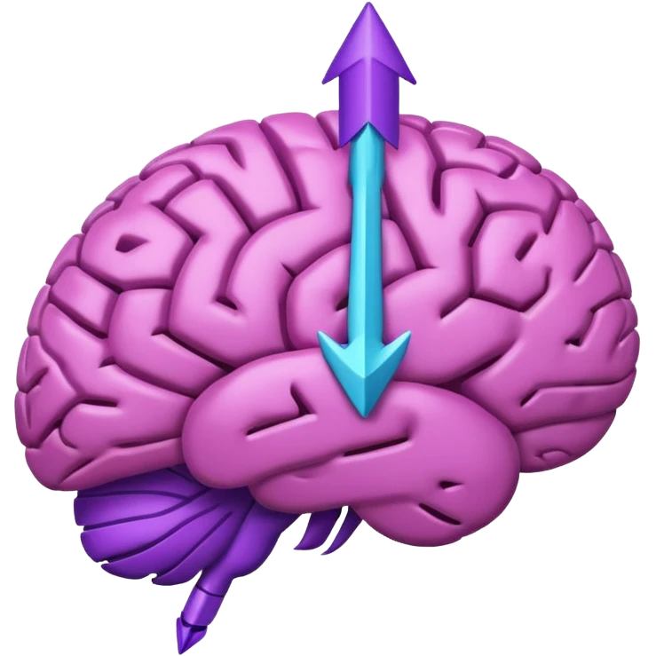 Purple arrow symbol with a brain on it emoji