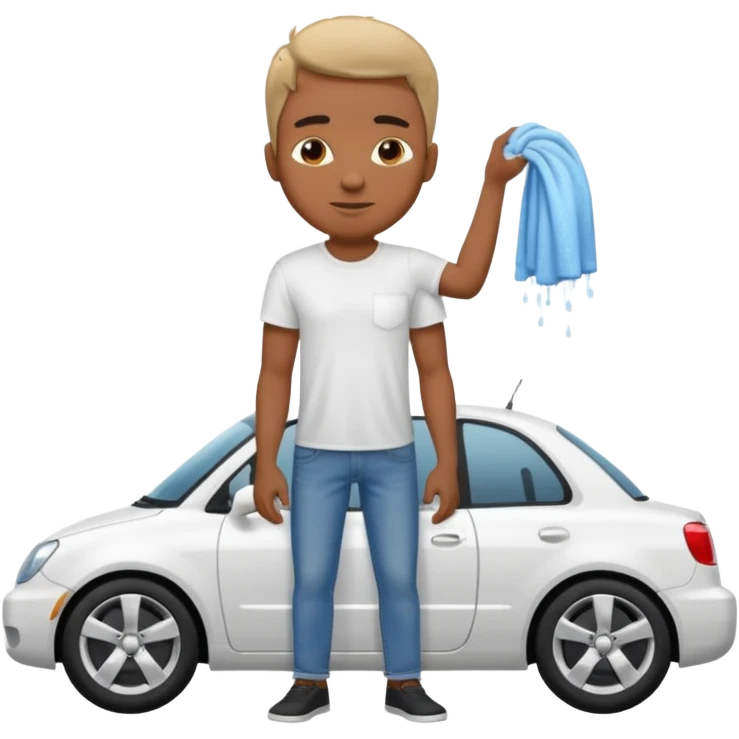 car washer black man with car  emoji