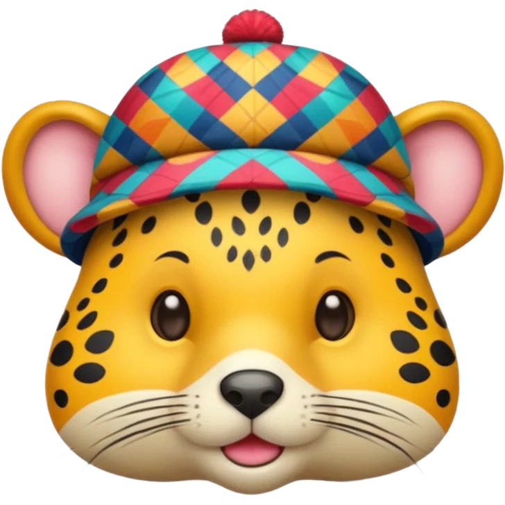 animal wearing patterned hat  emoji