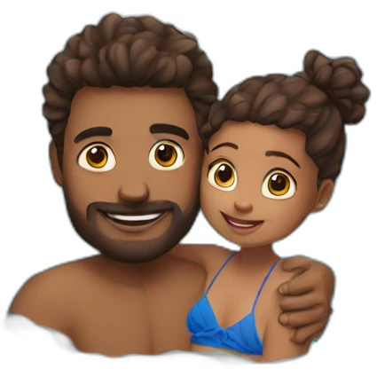 Me and my daughter in the pool emoji