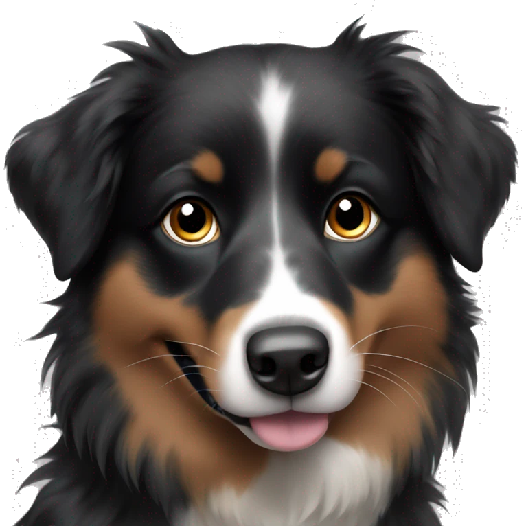 Small black australian shepherd dog with black muzzle emoji