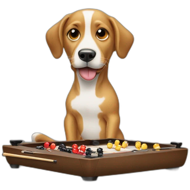 Dog playing babyfoot emoji