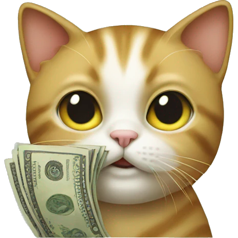 Cat holding money  emoji