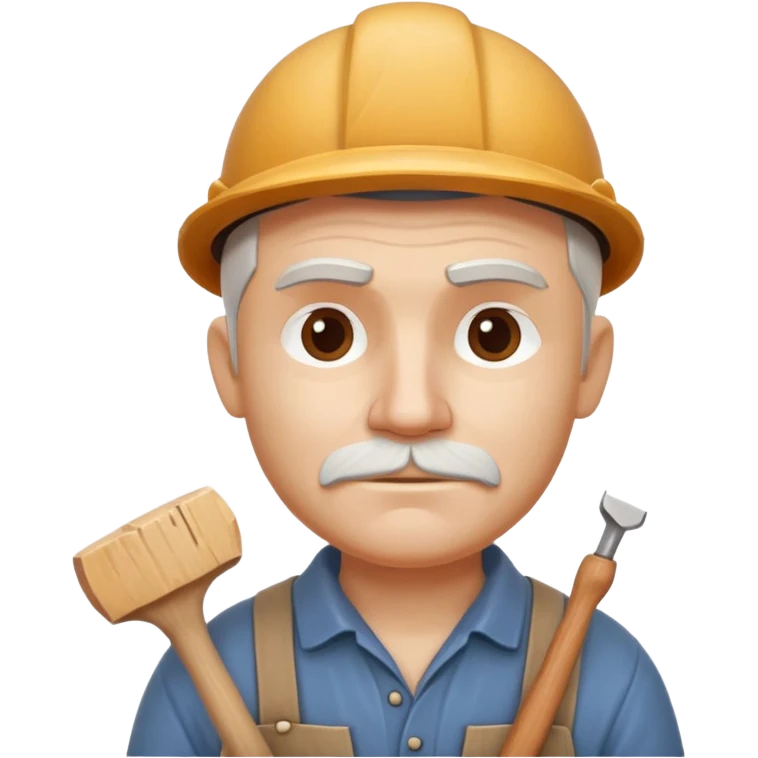 wood carving carpenter portrait, head and shoulders only, carving wooden figure with chisel, wood shavings visible, focused craftsman expression, artisan workshop vibe, 3D cartoon style, mobile game icon style, clean background, no text, no watermark
 emoji