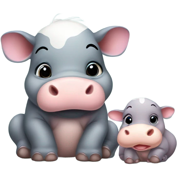 Baby hippo and baby cow  emoji