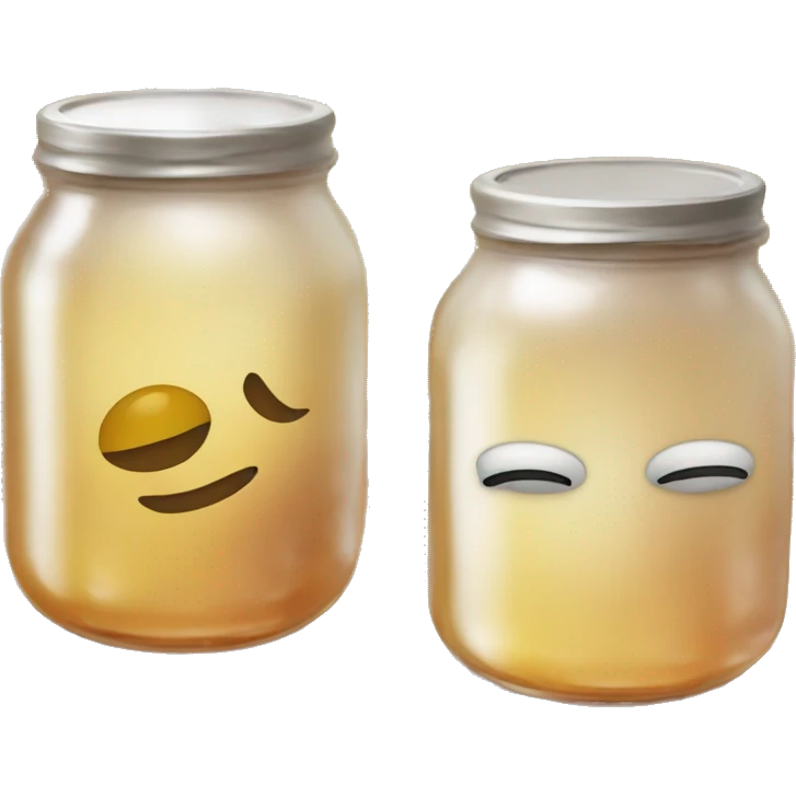 Kombucha in a glass jar. No face. emoji