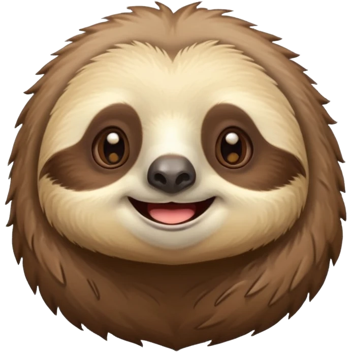 face of a cute happy sloth emoji