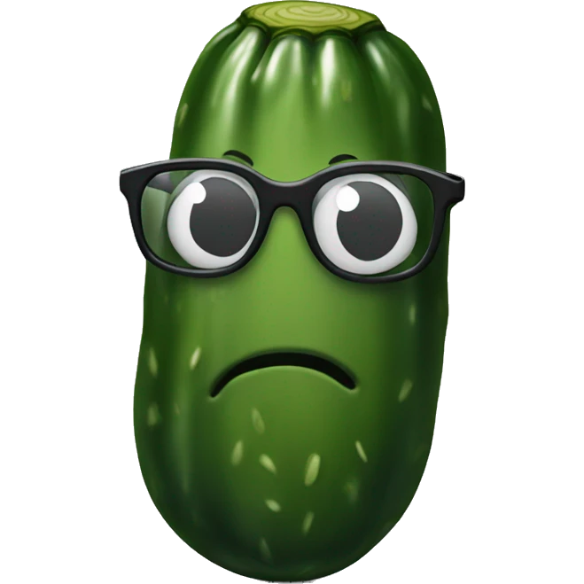 Pickle with dark glasses emoji