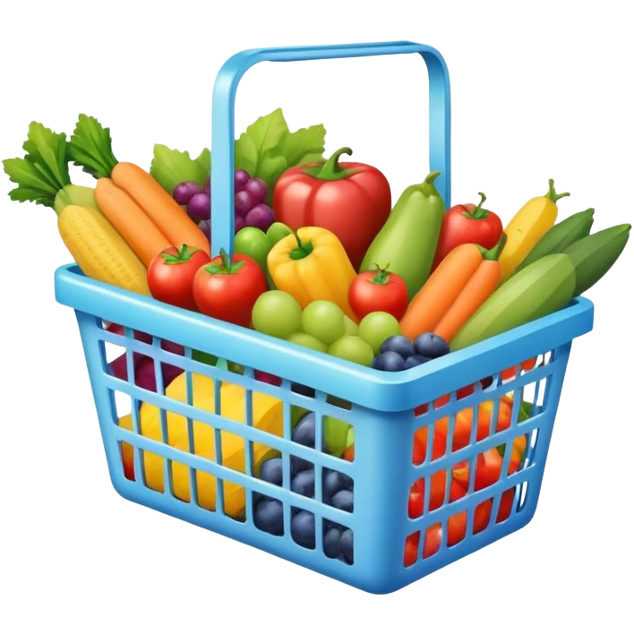 shopping basket full of groceries emoji