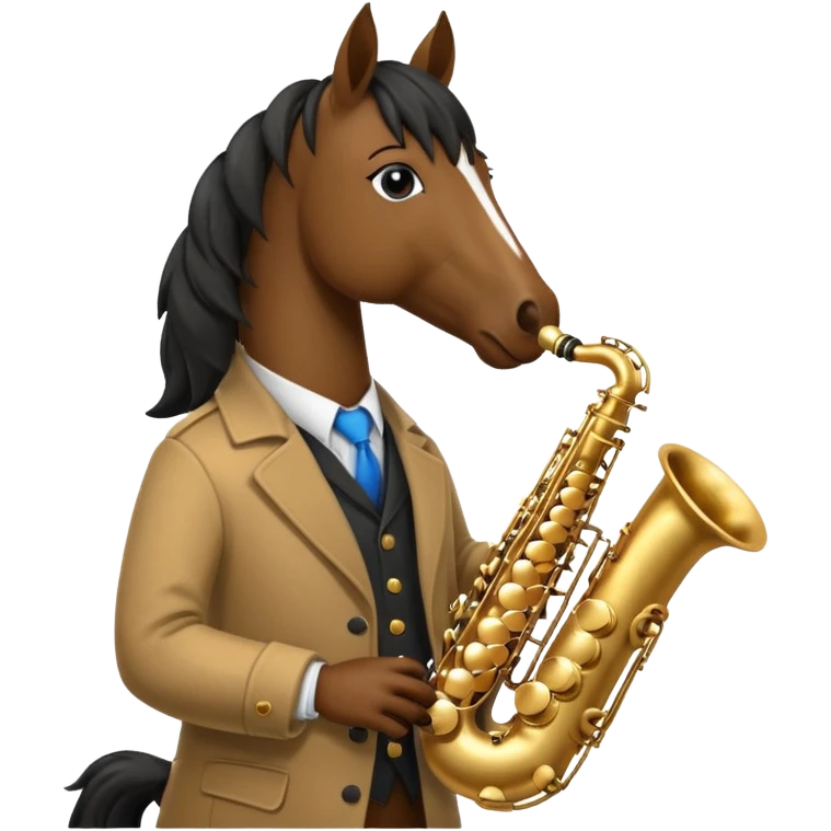 Cool horse playing saxophone emoji