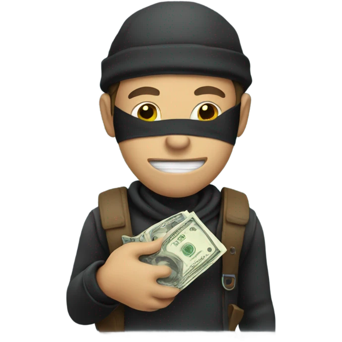 Robber holding bag of money  emoji