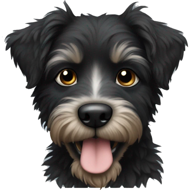 black scruffy puppy  emoji