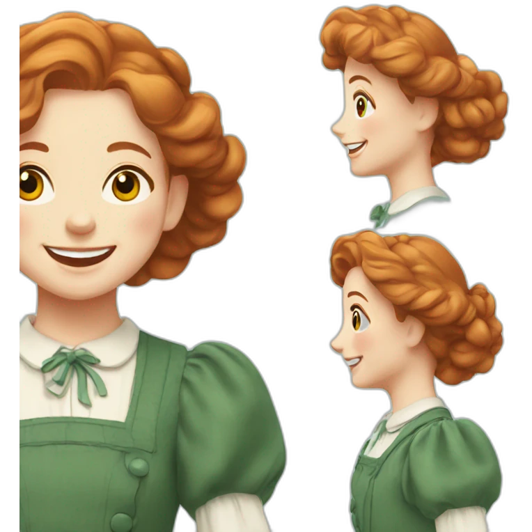 Anne of the green gables smiling in a sunny day emoji
