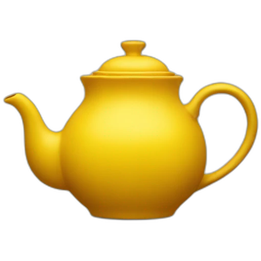 A yellow teapot with burnt bottom emoji