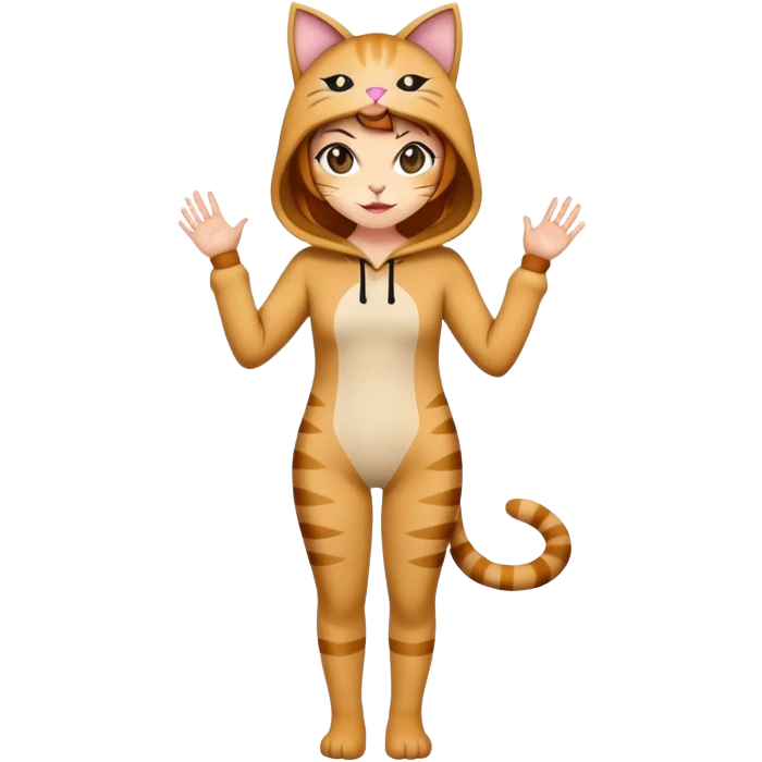 woman wearing a cat costume, full body emoji