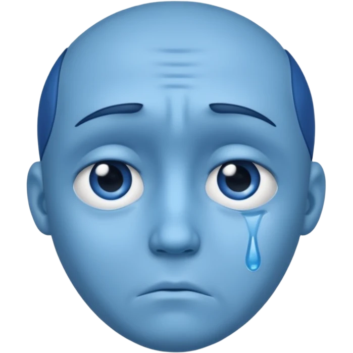 Sad face blue emoji