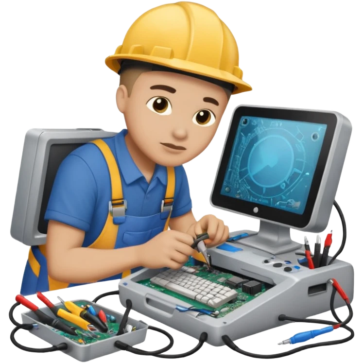 computer technician fixing damage computer emoji