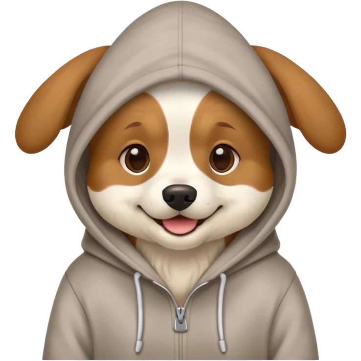 Dog wearing a hoodie emoji