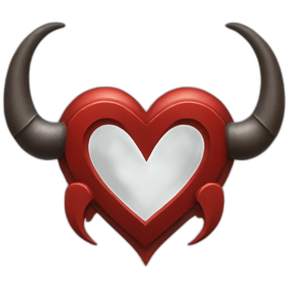 Red steel heart frame with horns emoji