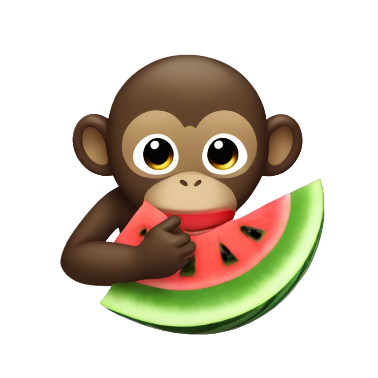 Monkey eating watermelon  emoji