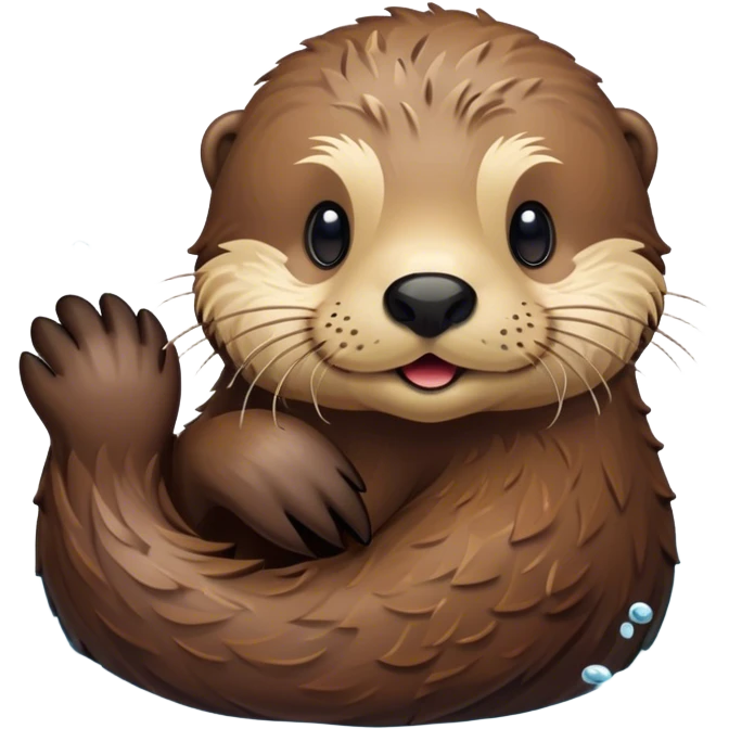 Disney-style, sea otter in the water emoji