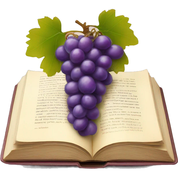 Book with grapes on top emoji
