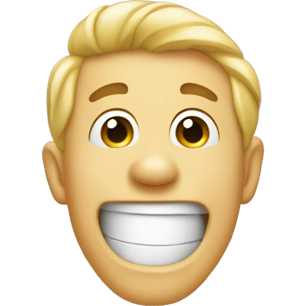 smiling shyly laughing with his hand in front of his mouth emoji