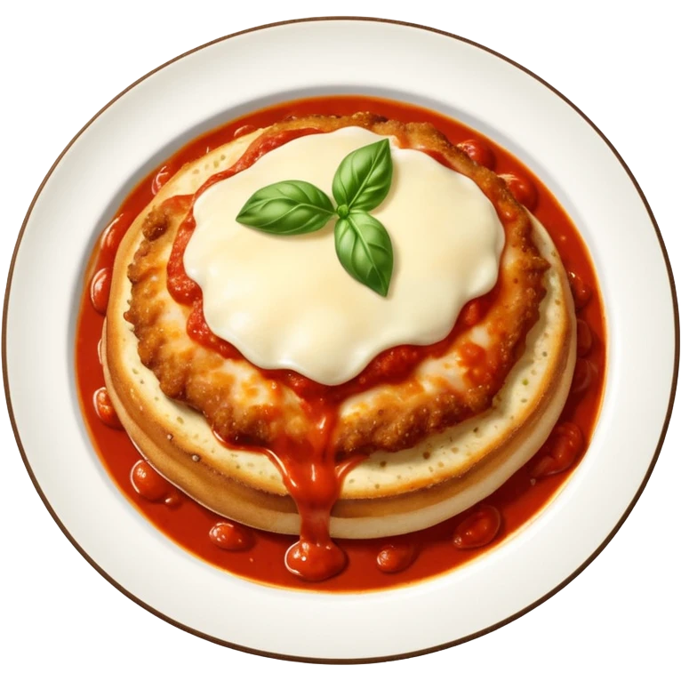 veal parmesan on a dish emoji