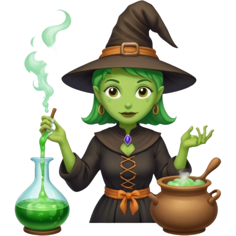 green witch cooking potion emoji